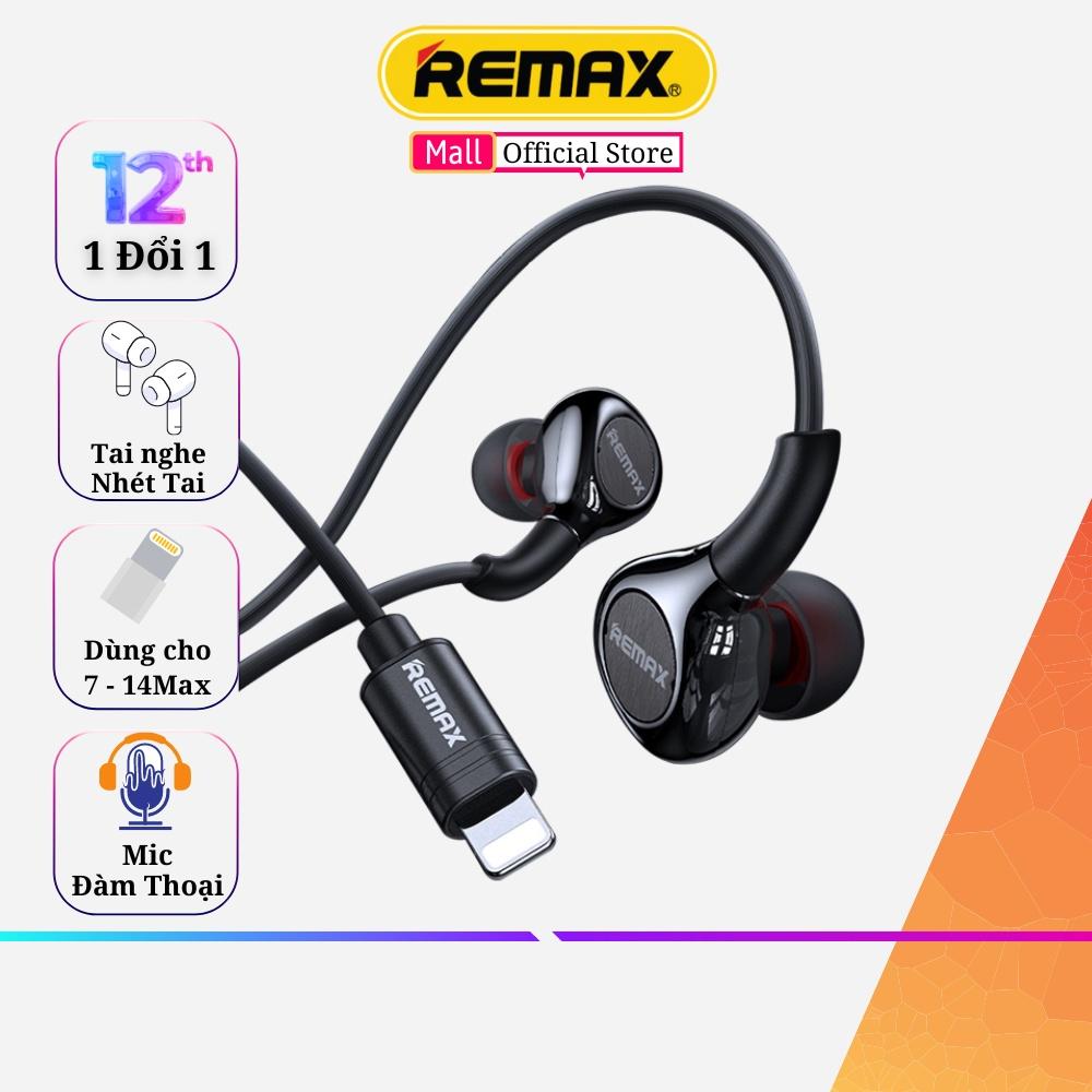 Tai nghe có dây nhét tai chân Lighning chống ồn gaming chơi game pubg Remax RM-655i - Hàng Chính Hãng Remax