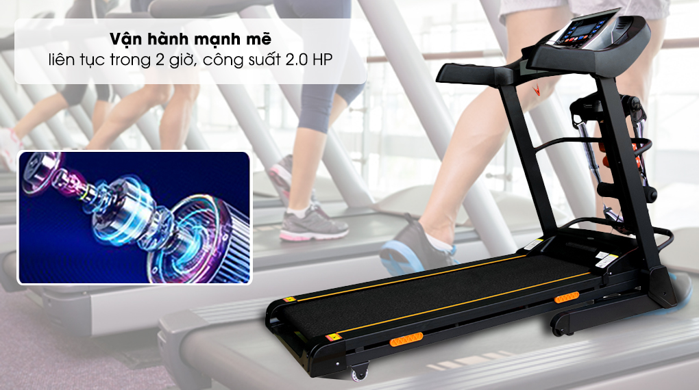 Máy chạy bộ Airbike Sport thảm rộng 420mm - Hàng chính hãng