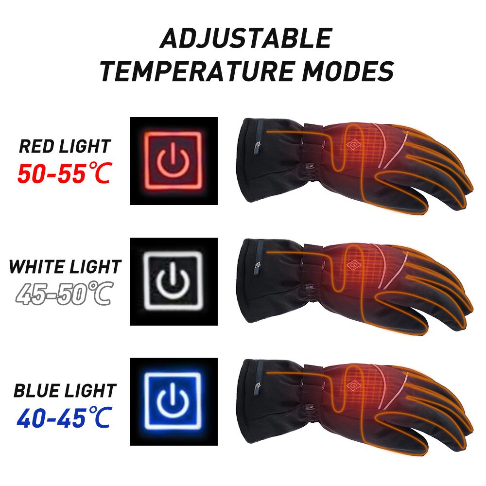 Electric Heated Gloves for Men and Women Water-resistant Winter Warm Touchscreen Gloves Outdoor Sport Gloves Mittens for Skiing Motorcycling Biking Running Fishing