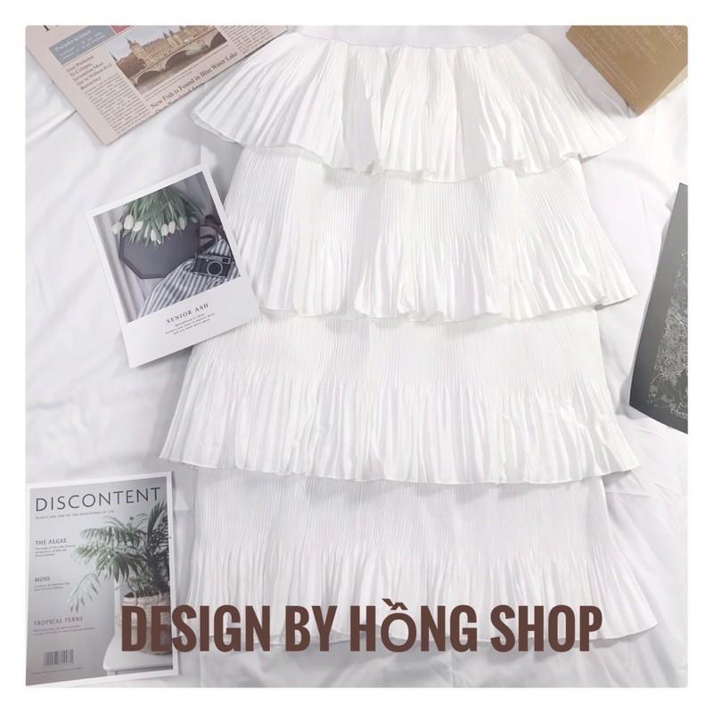 Chân váy 4 tầng nhún cao cấp dáng xòe