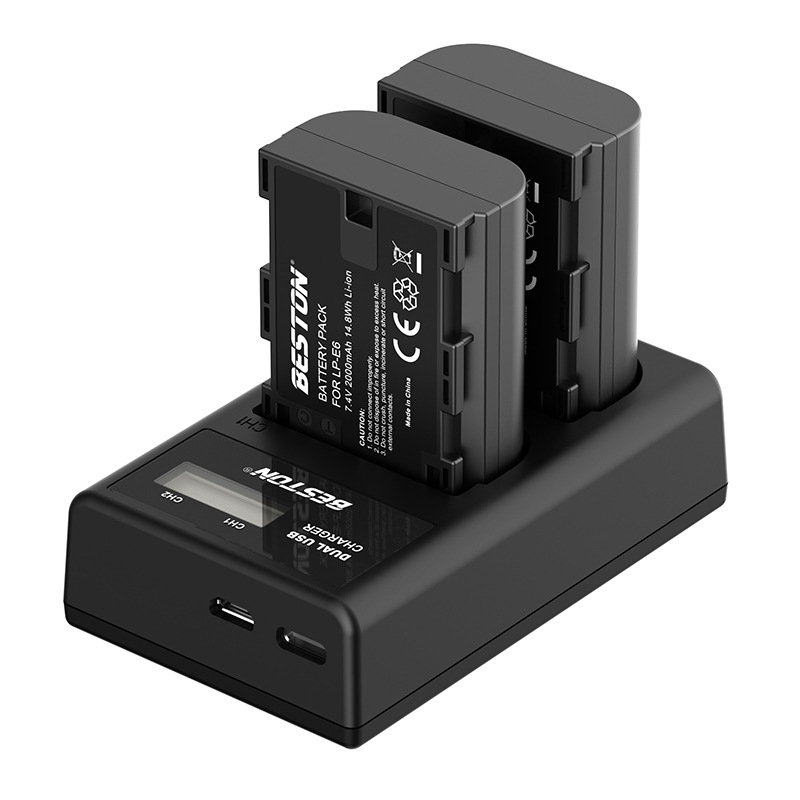 Bộ Pin LP-E6 2000mAh + Sạc Beston Dùng Cho Máy Ảnh Canon EOS 60D 70D 80D 90D 6D 7D 5D Mark IV 5DSR - Hàng nhập khẩu