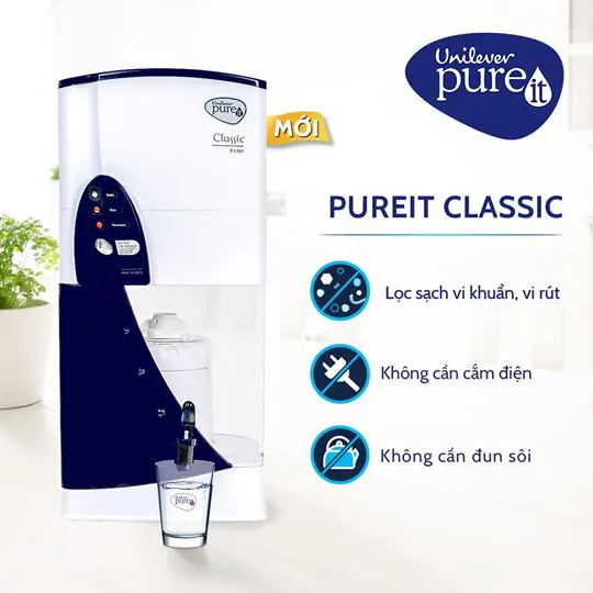 Máy lọc nước Unilever Pureit Classic Không Dùng Điện - hàng chính hãng