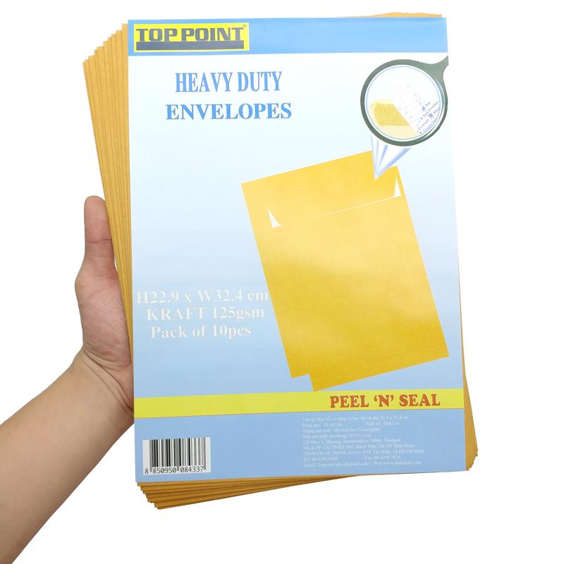 Bộ 10 Bao Hồ Sơ Vàng Có Keo Dán - Toppoint