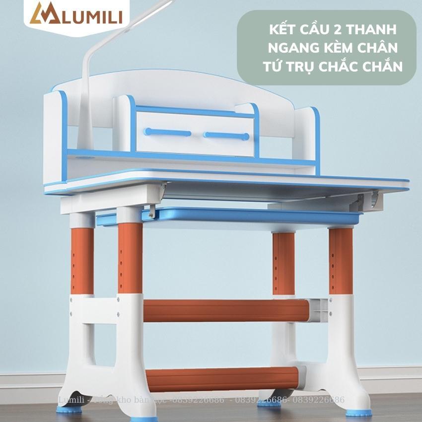 Bộ bàn học có kệ sách chông gù chống cận, size 80cm K50 bàn ghế trẻ em tăng chỉnh độ cao điều chỉnh mặt bàn