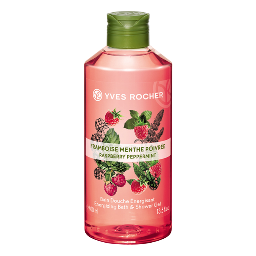 Sữa Tắm Yves Rocher Raspberry Peppermint Energizing Bath &amp; Shower Gel 400ml