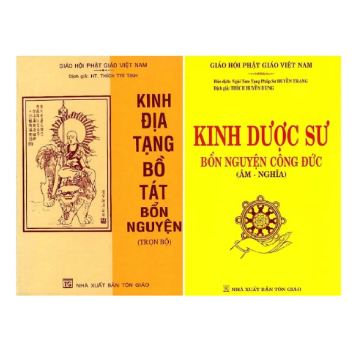 Kinh Địa Tạng Bồ Tát Bổn Nguyện + Kinh dược sư bổn nguyên công đức (âm - nghĩa) (bìa mềm)