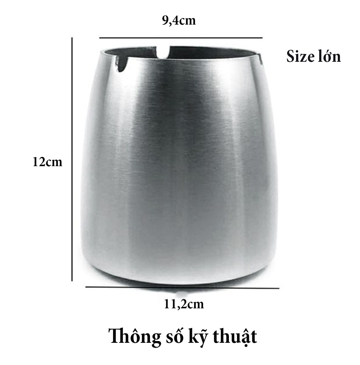 Gạt tàn Inox không gỉ khử mùi, chống gió