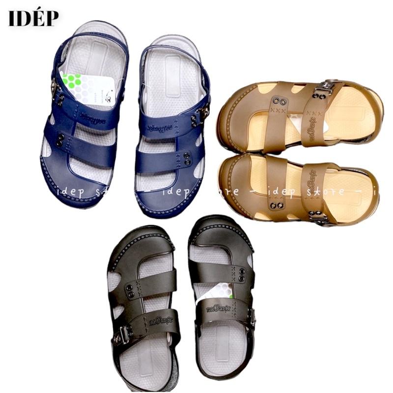 Giày sandal bít mũi nam nữ 3 quai ngang nhựa dẻo đế EVA siêu nhẹ êm chân chống nước GL020 é