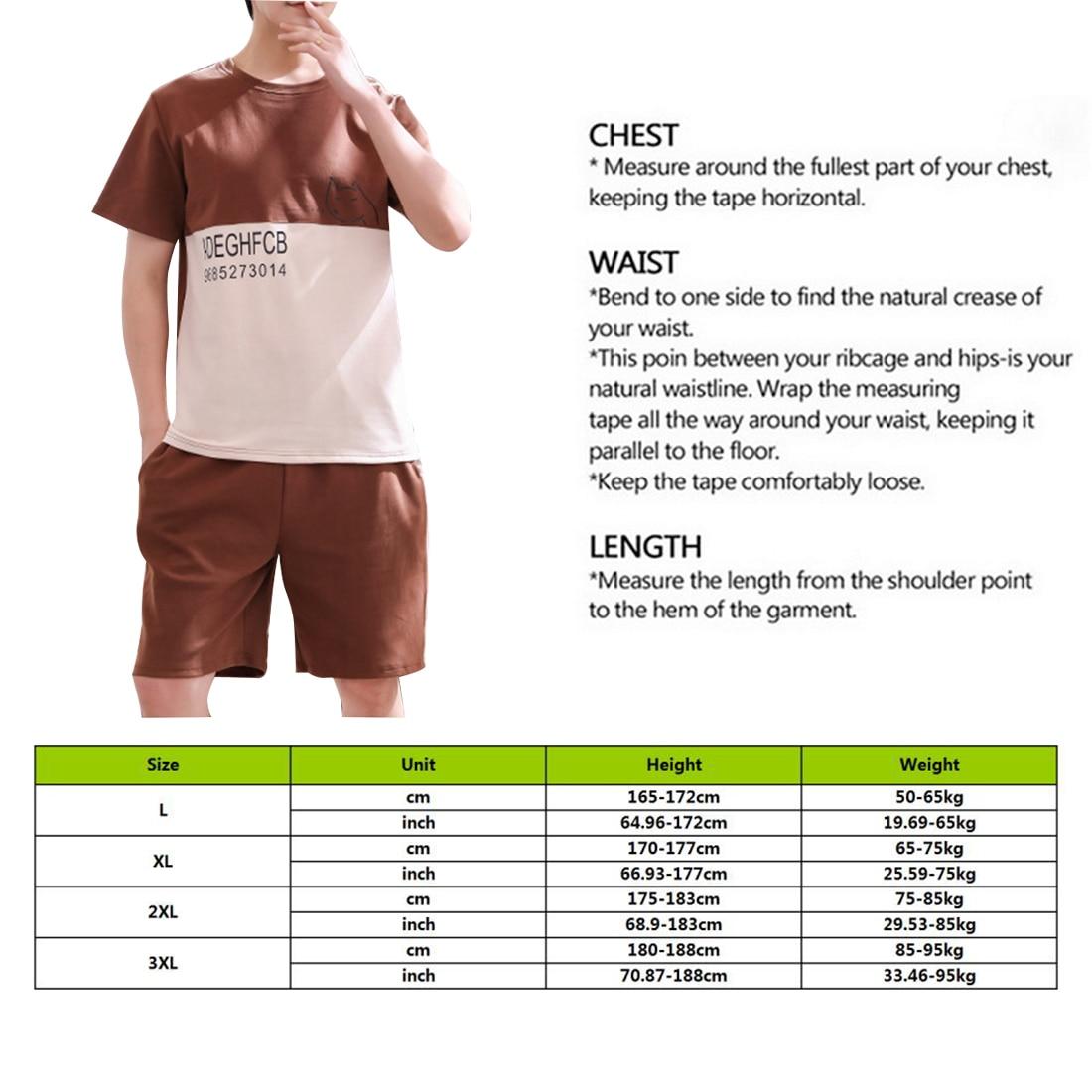 Đồ Ngủ Bộ Áo Ngắn Tay Mùa Hè Áo Quần Short Cotton Thun Bộ Đồ Ngủ Nhà Phù Hợp Với Nam Đồ Ngủ Rời Váy Ngủ 2 Cái/bộ