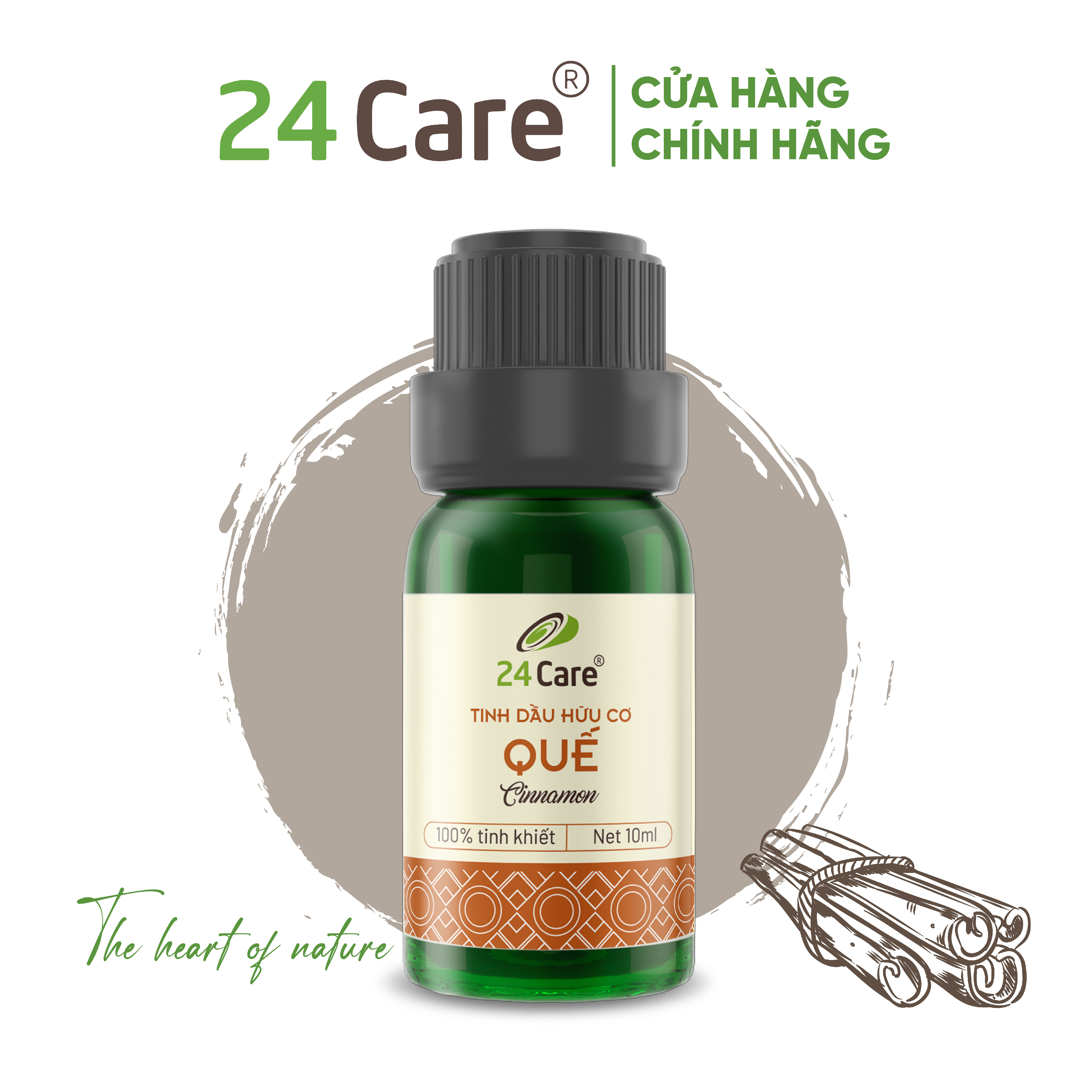 Tinh Dầu Vỏ Quế Nguyên Chất 24Care - Tinh Dầu Xông Thơm Phòng, Thư Giãn, Khử Mùi - Tinh dầu Sả Chanh/ Bạc Hà/ Cam Ngọt/ Oải hương/ Ngọc Lan Tây/ Tràm Trà/ Bưởi Ngọt