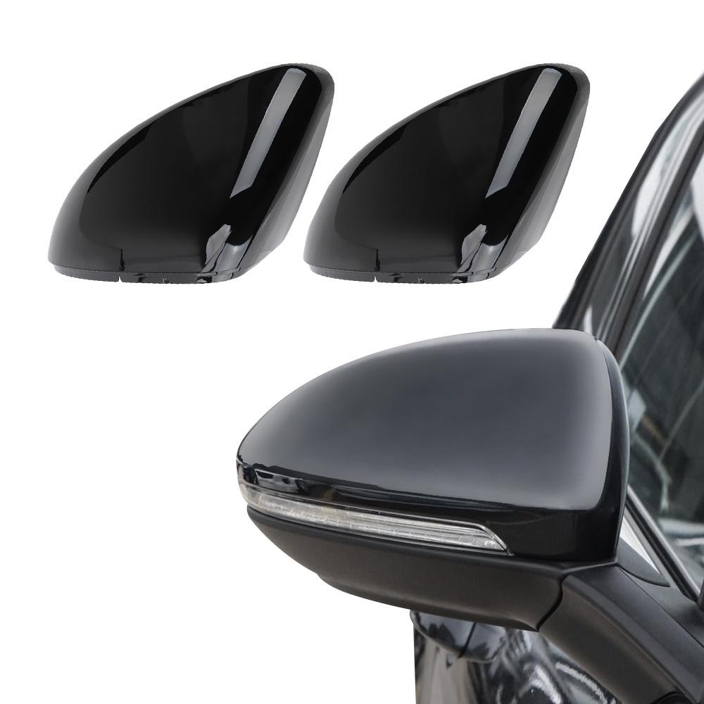 Car Mirror Covers Caps 2 Pcs/set Auto Accessories Car-styling Bright Carbon Black Cover RearView Mirror Case Cover For VW Golf MK7 7.5 GTI 7 7R