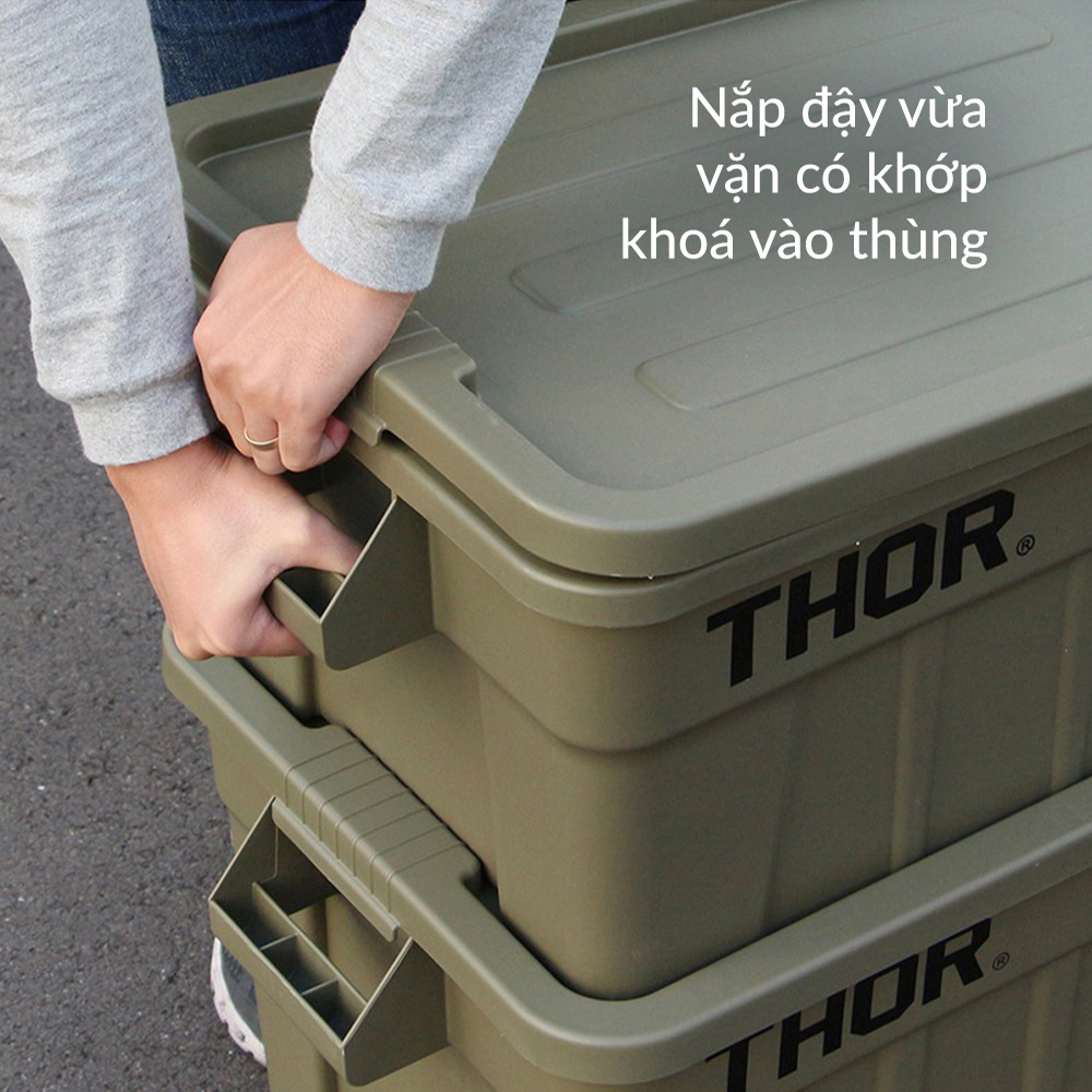 Hộp đựng Thor bằng nhựa có thể xếp chồng lên nhau cao cấp có nắp khi đi du lịch cắm trại ngoài trời hạng nặng