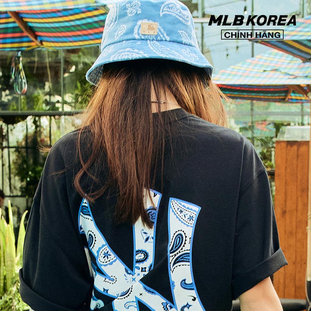 MLB - Áo thun unisex cổ tròn tay ngắn phom suông 3ATSI0333-50BKS