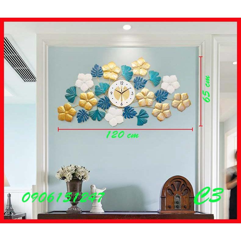 Đồng hồ treo tường trang trí decor C3 kích thước 120 x 65 cm
