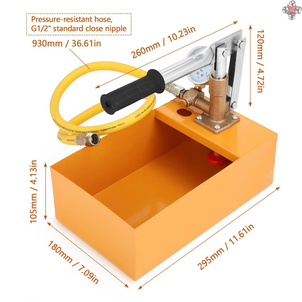 Máy Kiểm Tra Áp Suất Nước Thủy Lực 2.5mpa 0-40kg Với Ống G1 / 2 "