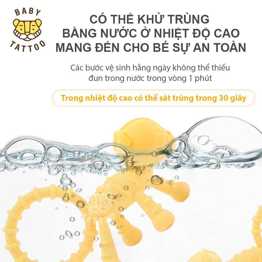 Đồ Chơi Gặm Nướu Hình Con Hổ Silicone - BABY TATTOO/ Gặm Nướu Silicone Mềm Phát Triển Kỹ Năng Cơ Bản/ Giúp Giảm Đau Nướu/ Giảm Ngứa Lợi Cho Bé Dễ Thương Không Chất Độc Hại