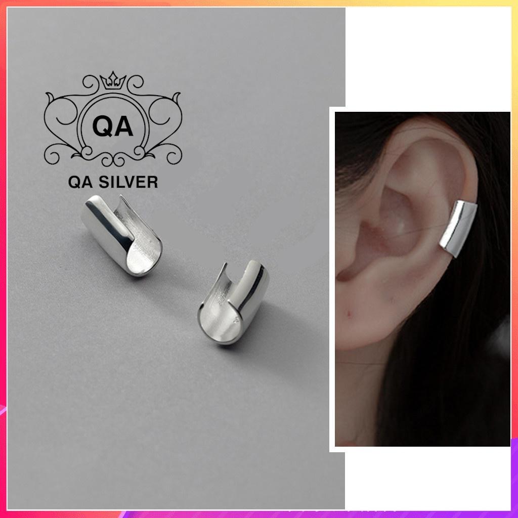 Khuyên tai bạc kẹp vành bản to dày bông tai nam nữ S925 EARCUFF Silver Earrings QA SILVER EA211102