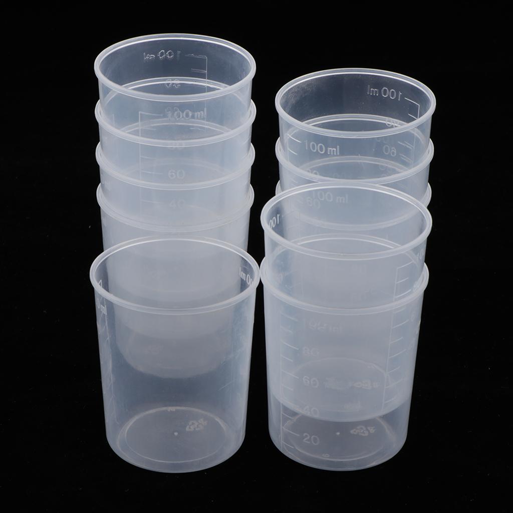 20x Clear Plastic Graduated Cups Beaker for Silicone Liquid Resin Jewelry Glue