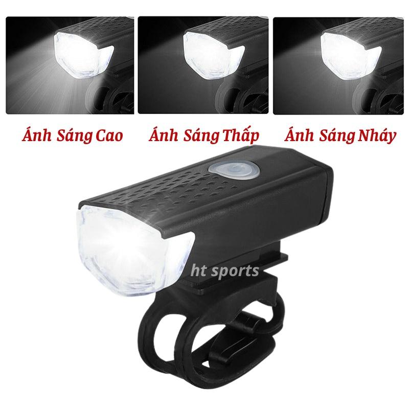 Đèn xe đạp thể thao siêu sáng HT Sports khả năng chống nước tốt, Đèn led nhiều chế độ sạc USB an toàn