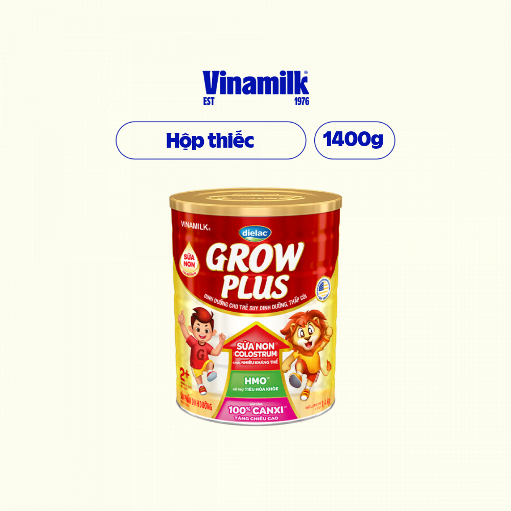 Sữa bột Dielac Grow Plus 2+ - Hộp thiếc 1400g