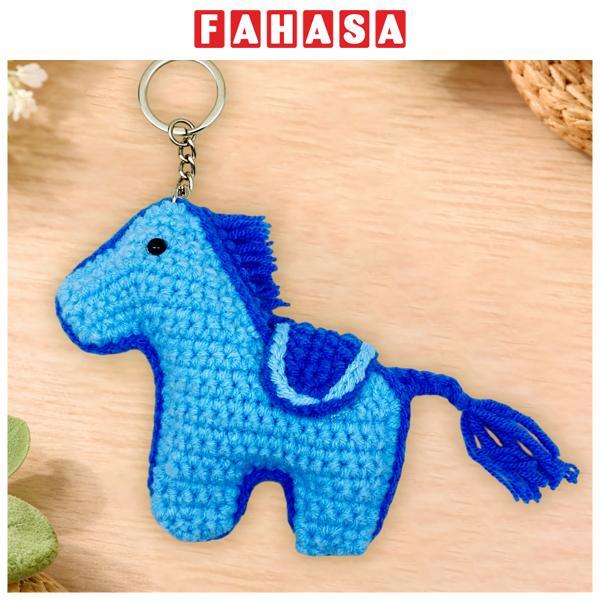 Móc Khoá Len Ngựa Pony - Màu Xanh Dương Đậm