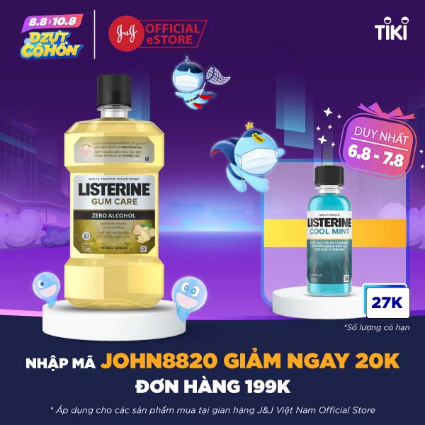 Nước súc miệng giúp nướu chắc khỏe Listerine Gum Care 750ml/chai