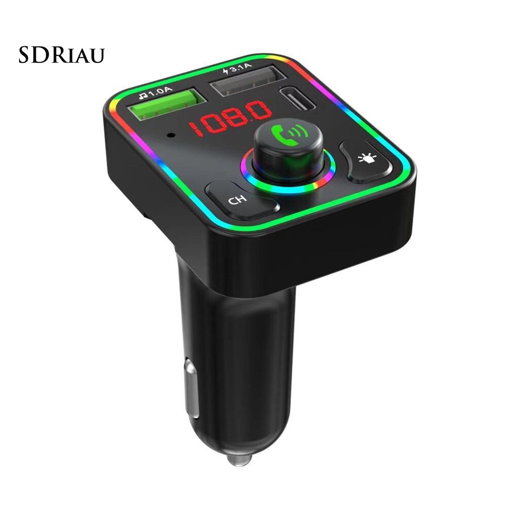 *QXDZ* F3 Hands-free Car Auto Charger Bluetooth 5.0 MP3 Player FM Transmitter with Colorful Light