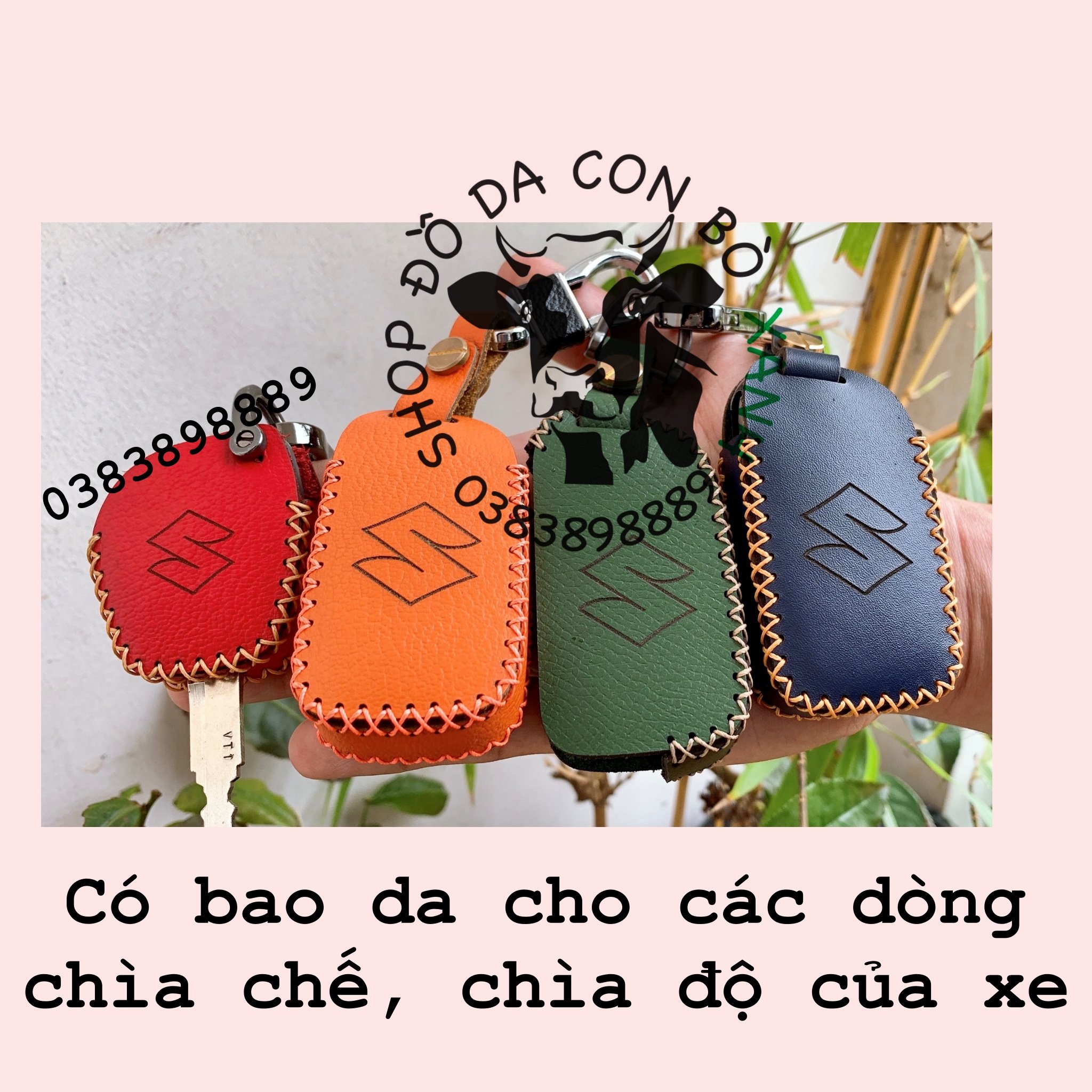 Bao da dành cho chìa khoá Suzuki Celerio handmade da thật 003