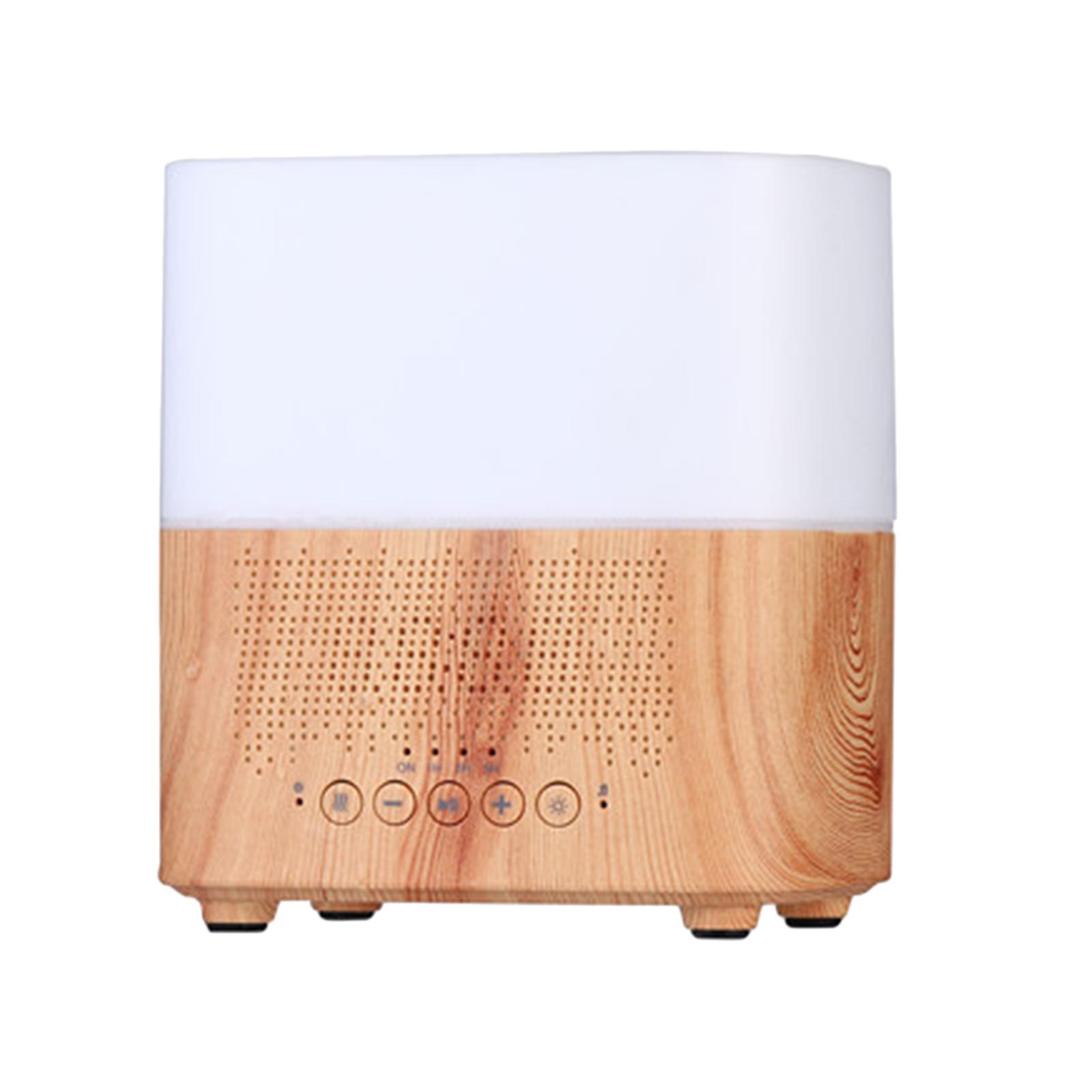 Wood Grain Air Humidifier Diffuser with Blueteeth Speaker Aromatherapy Atomization Alarm Clock Essential Oil Diffuser for Home Living Room