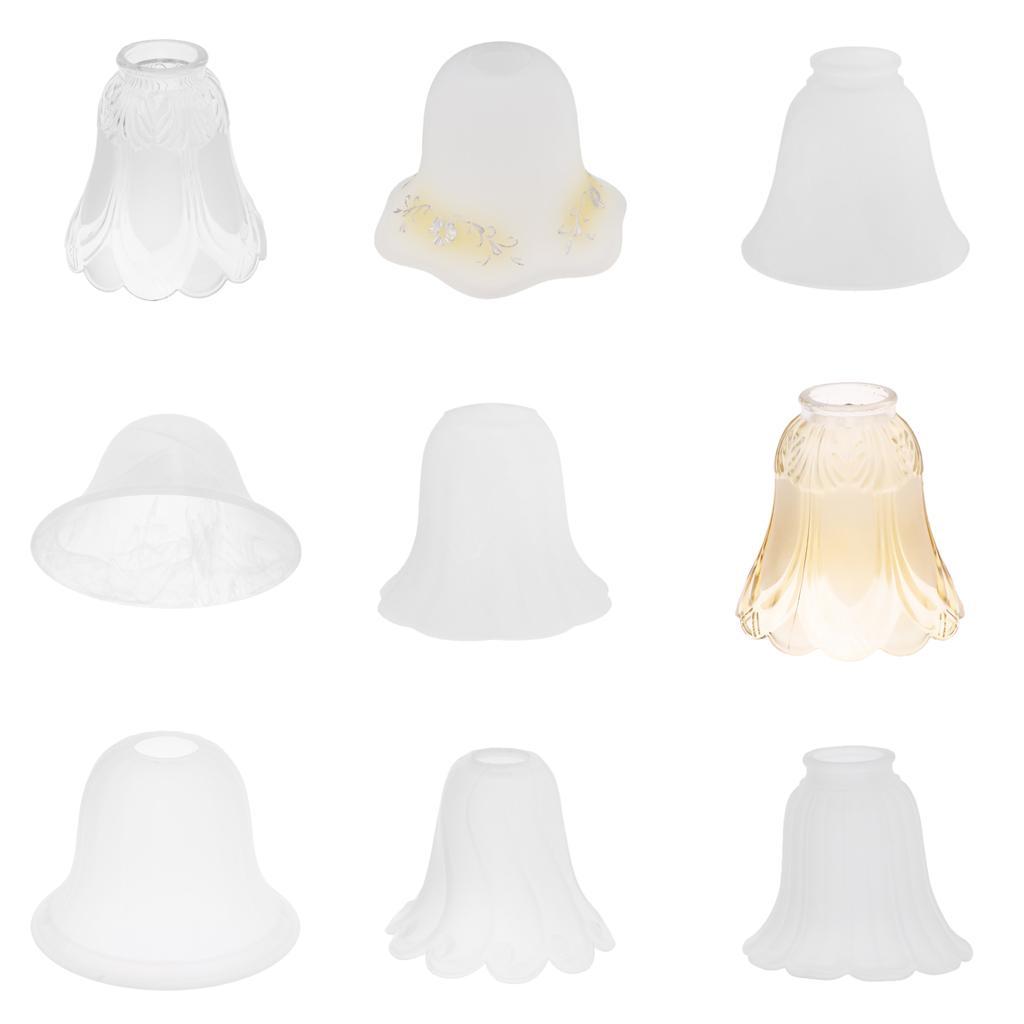 2Pcs Clear & Frosted Glass Light Shade Ceiling Fan Chandelier Wavy Edge