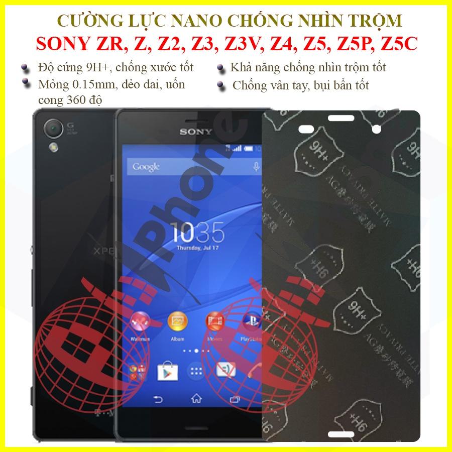 Dán chống nhìn trộm dành cho  Sony ZR, Z, Z1, Z2, Z3, Z3v, Z4, Z5, Z5 Compact, Z5 Premium - Dán cường lực dẻo nano 9H+