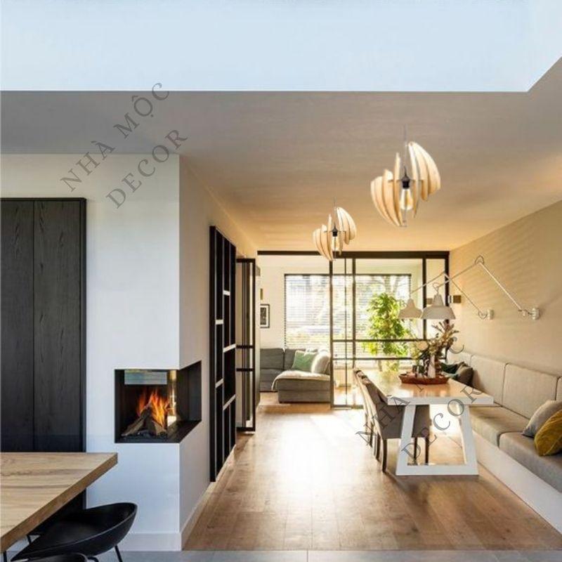 Đèn gỗ thả trần trang trí mẫu TT14