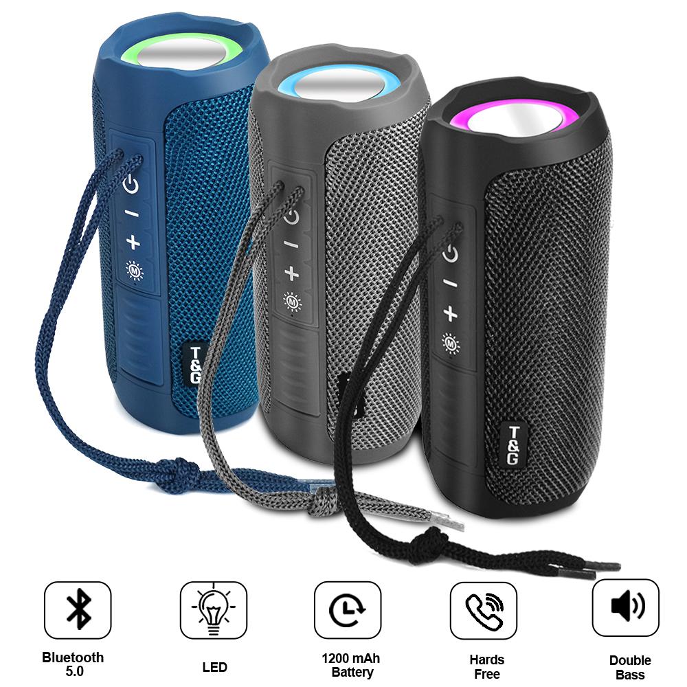 Loa không dây loa bluetooth tg227 đã dẫn 1200mah không thấm nước bass bass bass boombox aux usb mini máy nghe nhạc loa màu