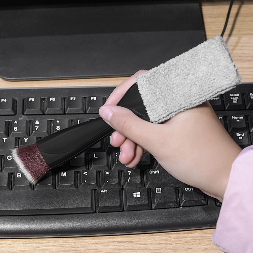 Double Ended Cleaner Car Duster Cleaning Brush for Window Blinds Black