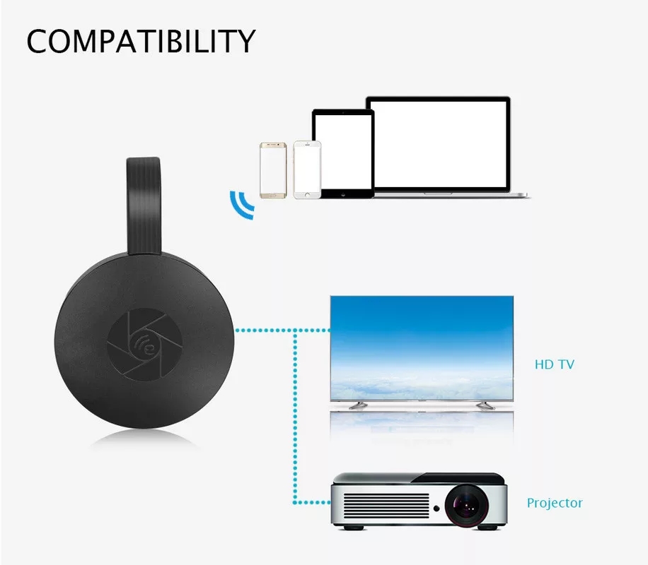 Thiết bị Stream không dây Chromecast  Mirascreen G2 ( hàng nhập khẩu )