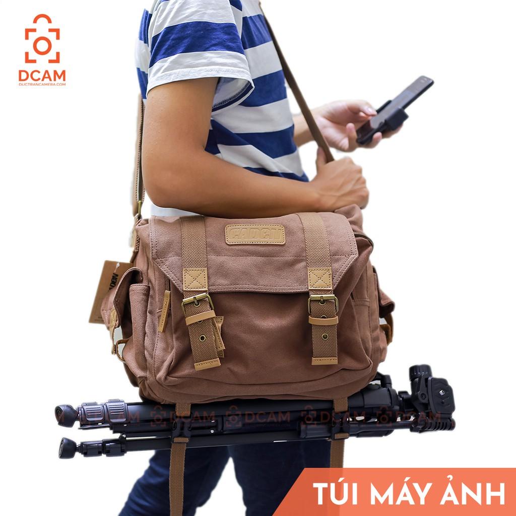 Túi máy ảnh Caden Vintage CHỐNG NƯỚC 100% - đựng được body + 3 lens to + tripod + laptop + phụ kiện...