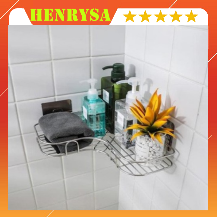 Kệ góc bằng inox không gỉ, để nhà tắm nhà bếp phòng khách tiện dụng -HENRYSA