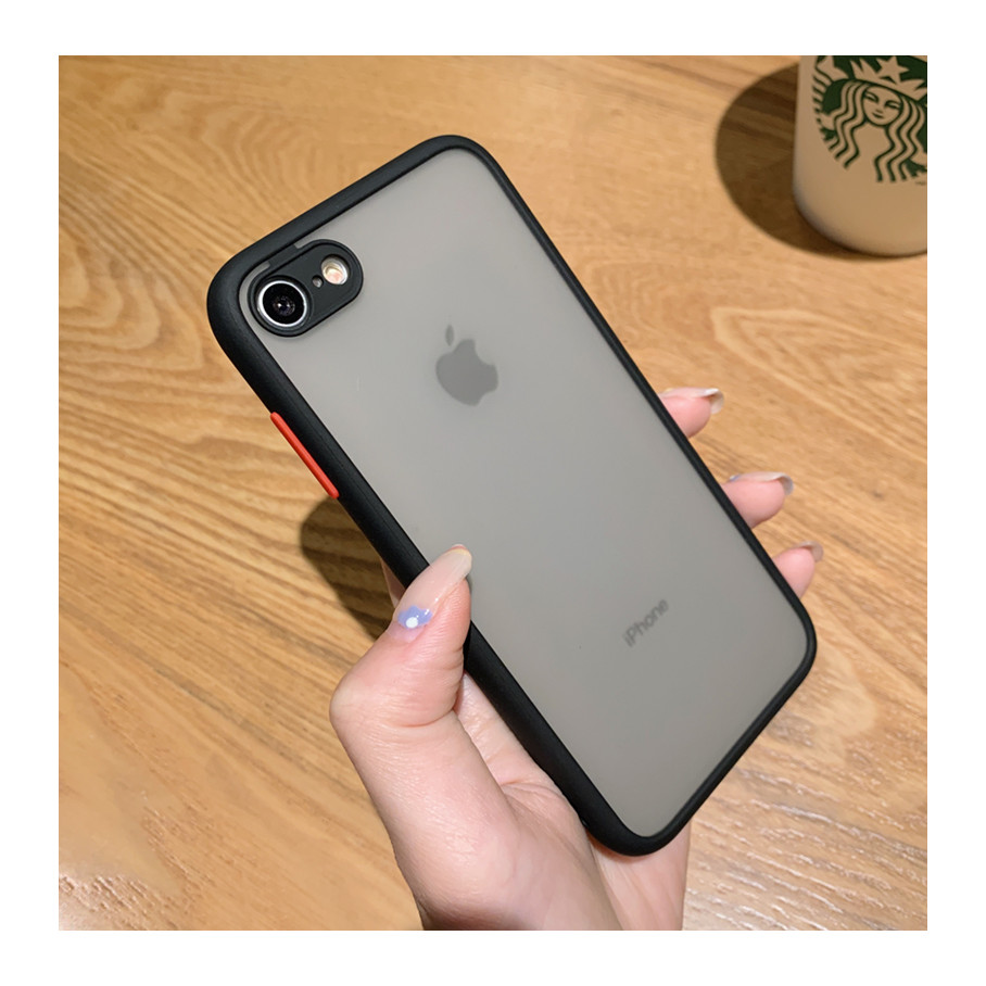 Ốp lưng trong nhám viền Shield Matte Color bảo vệ camera cho iPhone 7/ 8