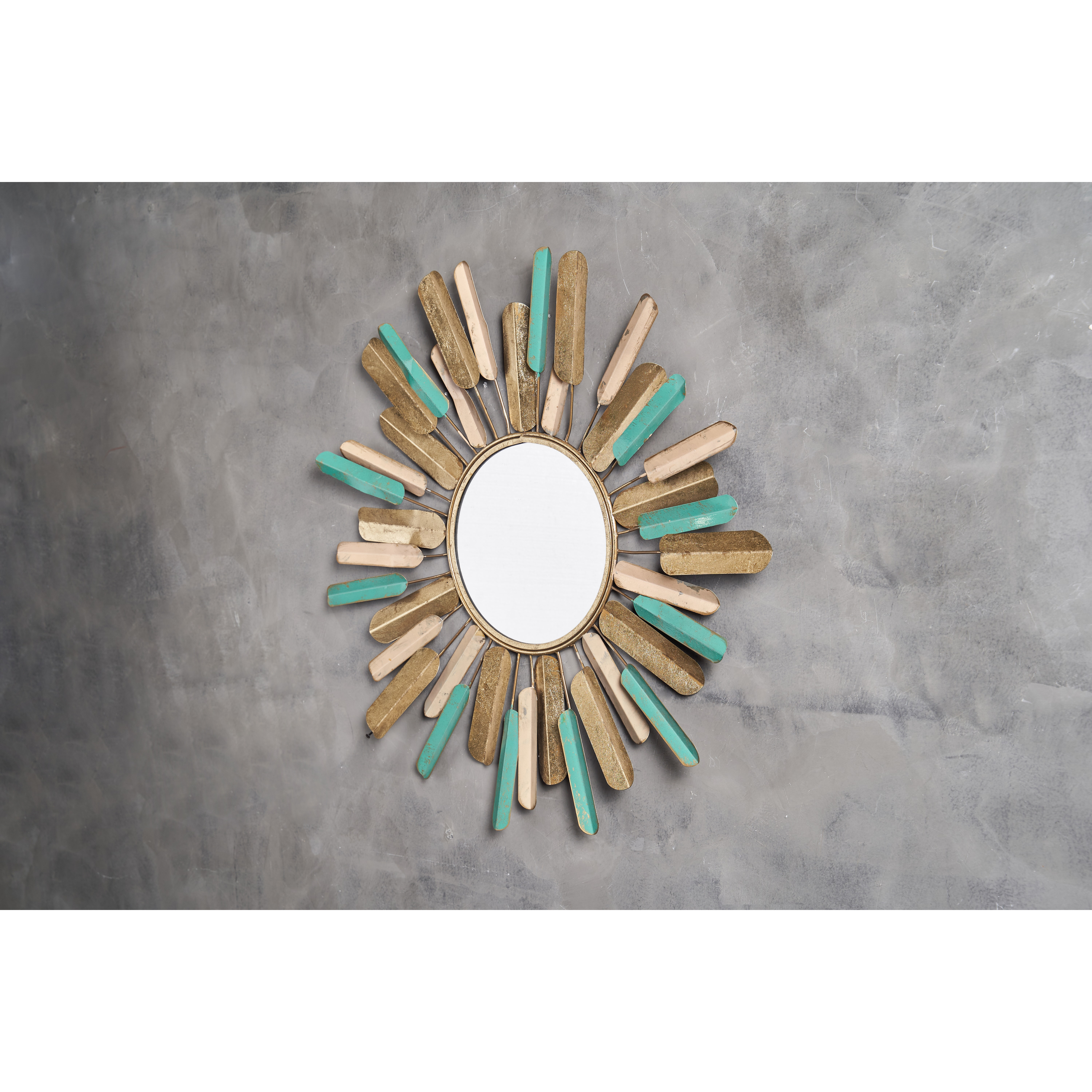 Décor sắt gương cánh tỏa xanh