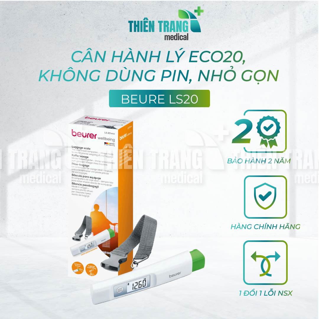 Cân hành lý ECO20, không dùng pin, nhỏ gọn LS20