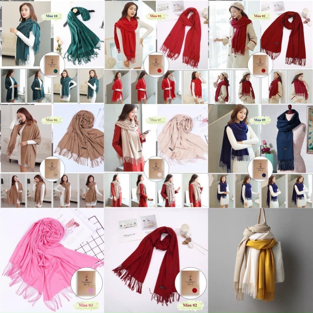 KHĂN CASHMERE MỘT MÀU SẮC NÉT SIÊU HOT