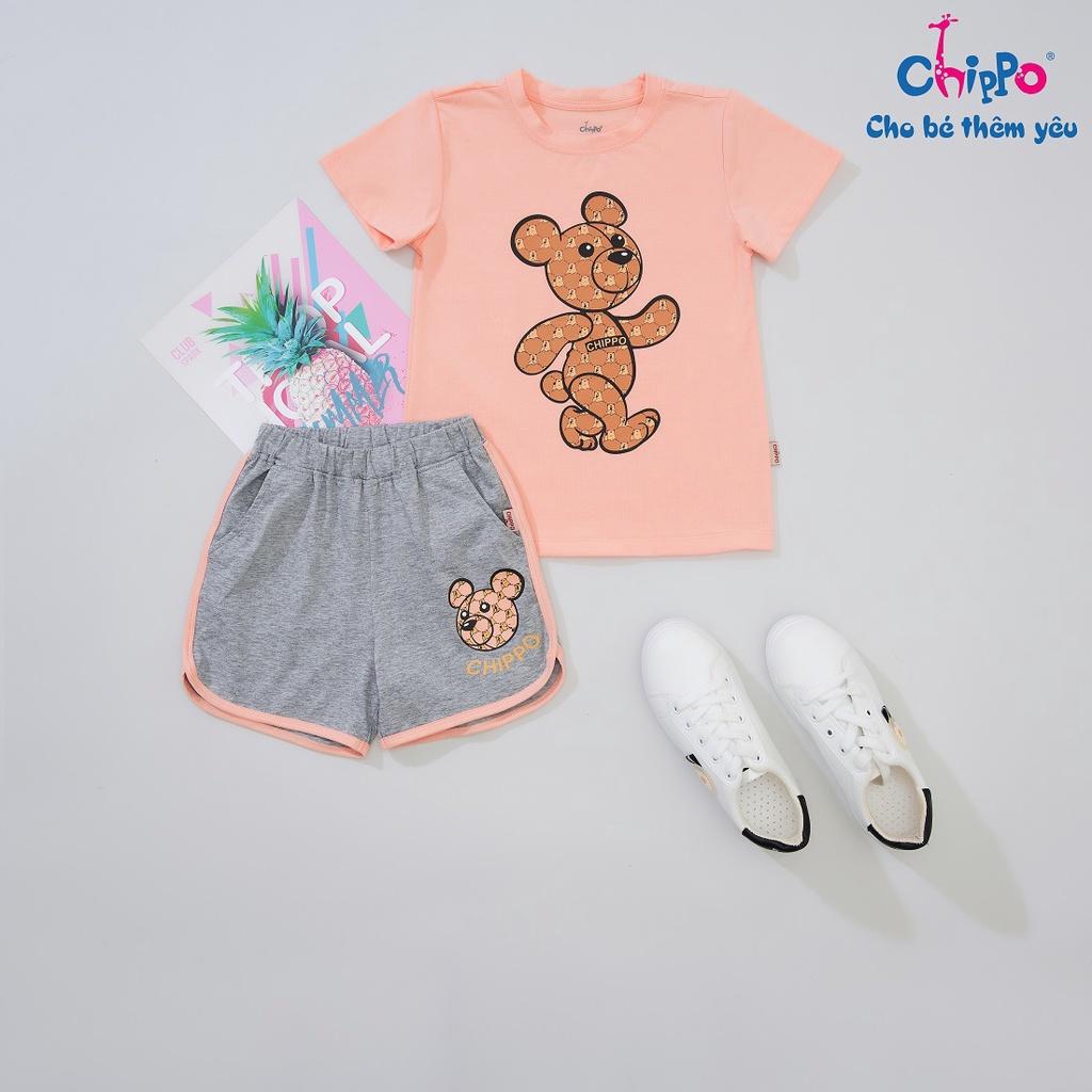 Bộ cộc tay bé gái CHIPPO 100% Cotton cho bé từ 6 đến 10 tuổi - BG2201