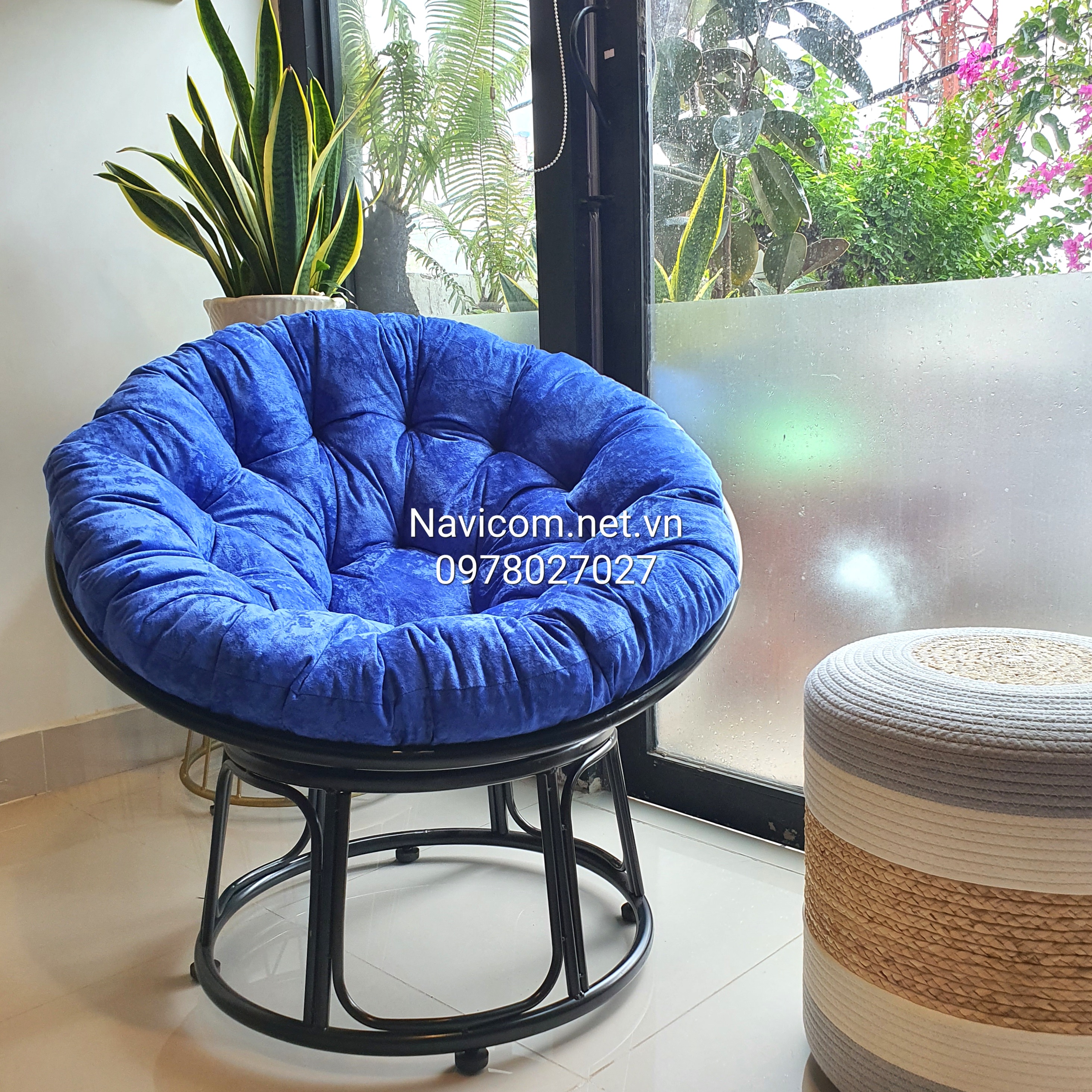 Ghế papasan khung sắt size 90cm