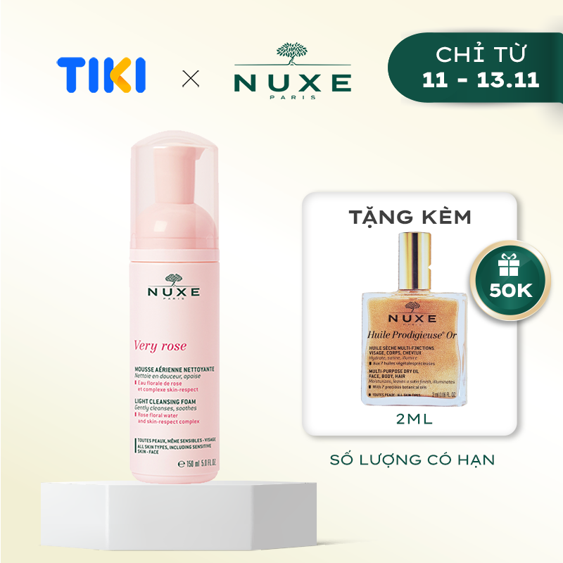 Sữa rửa mặt tạo bọt Nuxe Very Rose 150ml