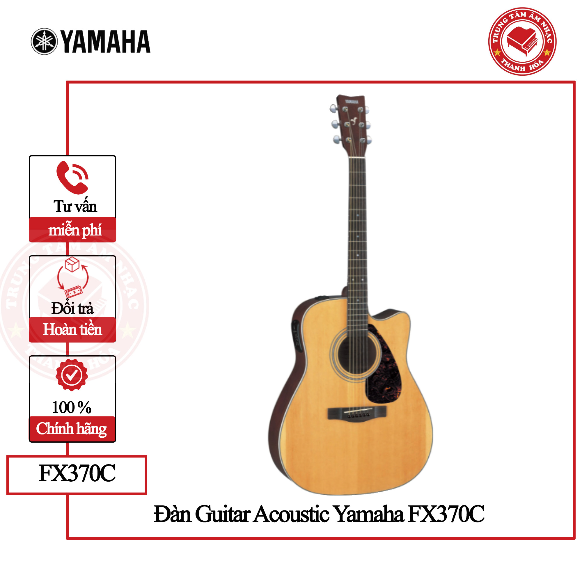 Đàn Guitar Acoustic Yamaha FX370C - Hàng chính hãng