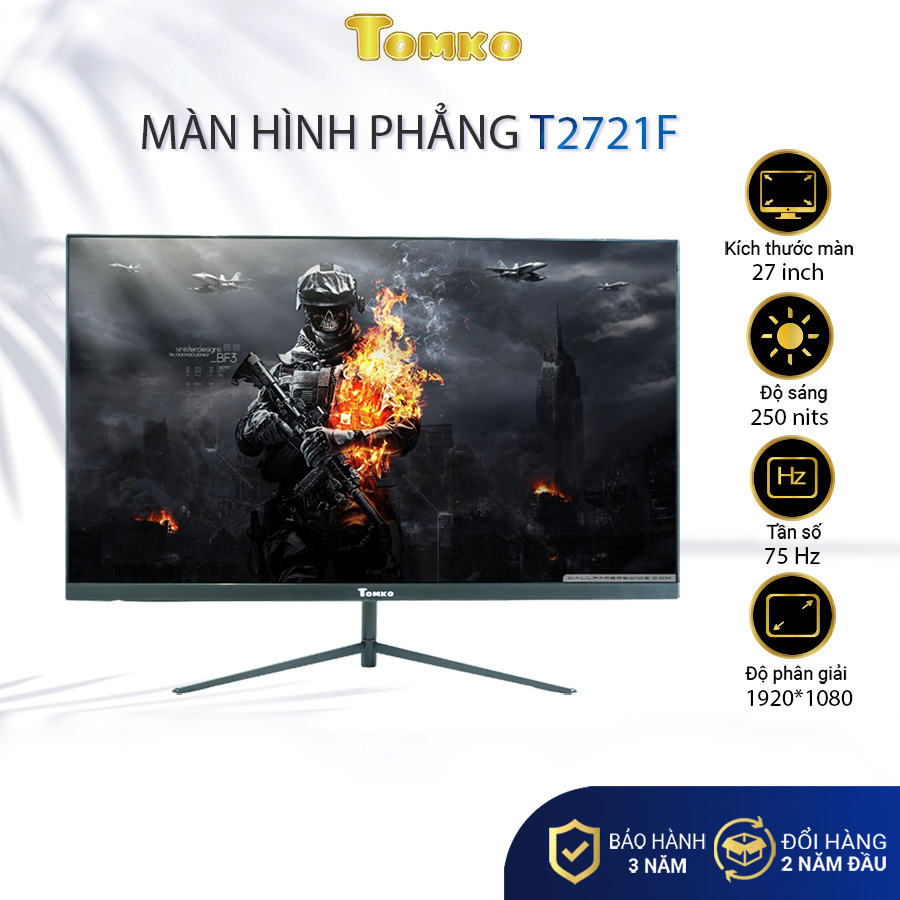 Màn hình máy tính Tomko T2721F 27 inch Full 3 viền IPS 75Hz - siêu rẻ siêu chất lượng - Hàng chính hãng