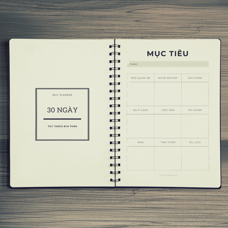 Sổ tay planner thách thức và rèn luyện bản thân trong 1 tháng- Giao Mẫu Ngẫu Nhiên