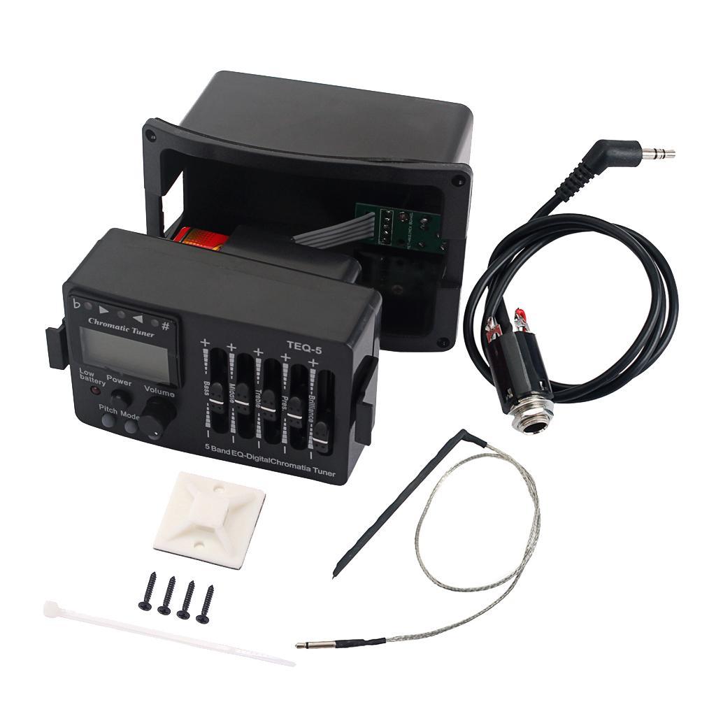Acoustic Guitar 5-Band EQ Equalizer Guitar Preamp Piezo Pickup 12dB