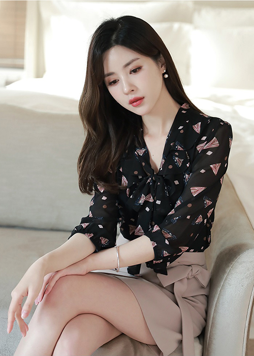 Áo Sơ Mi Nữ In Họa Tiết Thời Trang