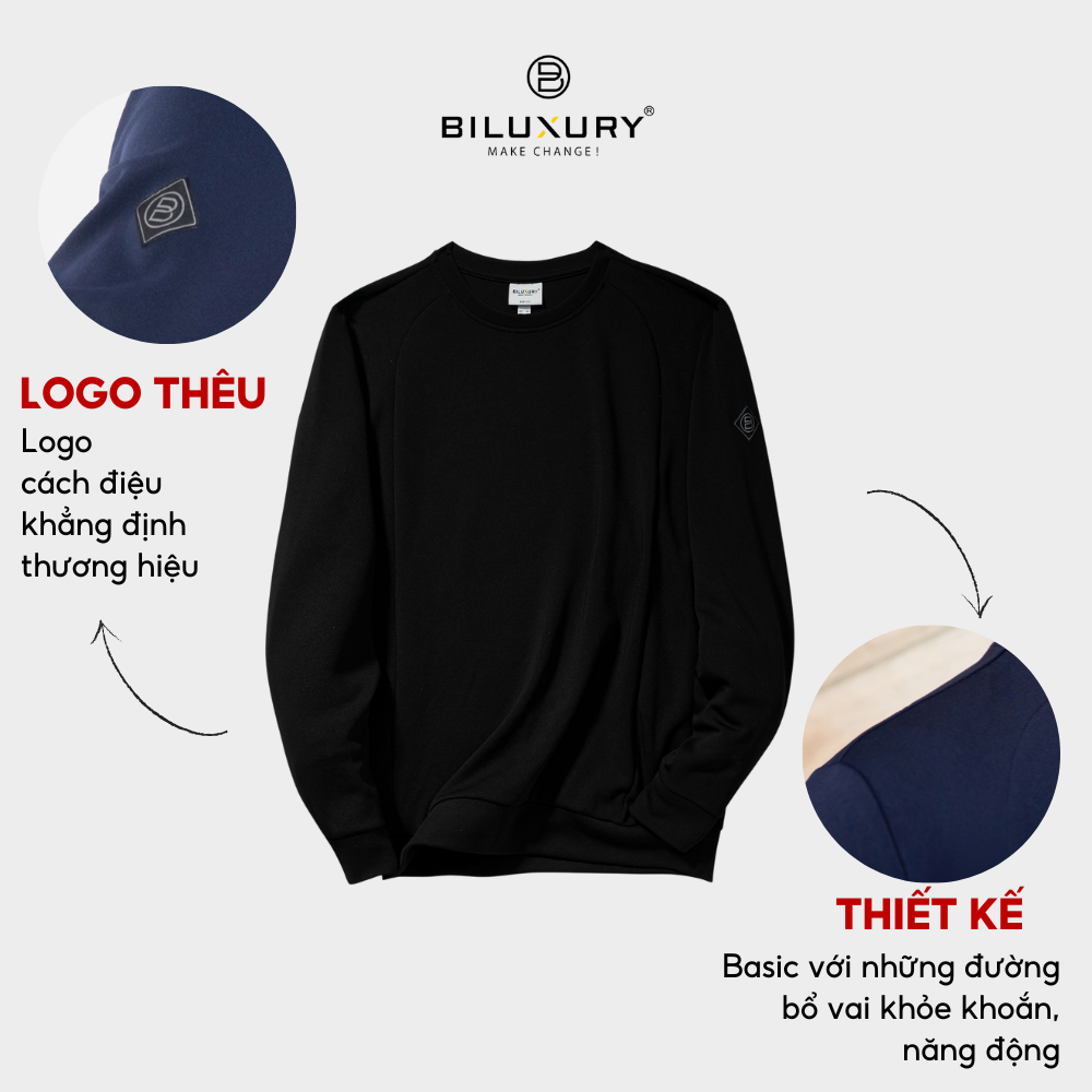 Bộ nỉ thể thao nam BILUXURY chất nỉ cao cấp co dãn mềm mịn thoải mái khi vận động 6BNOT004